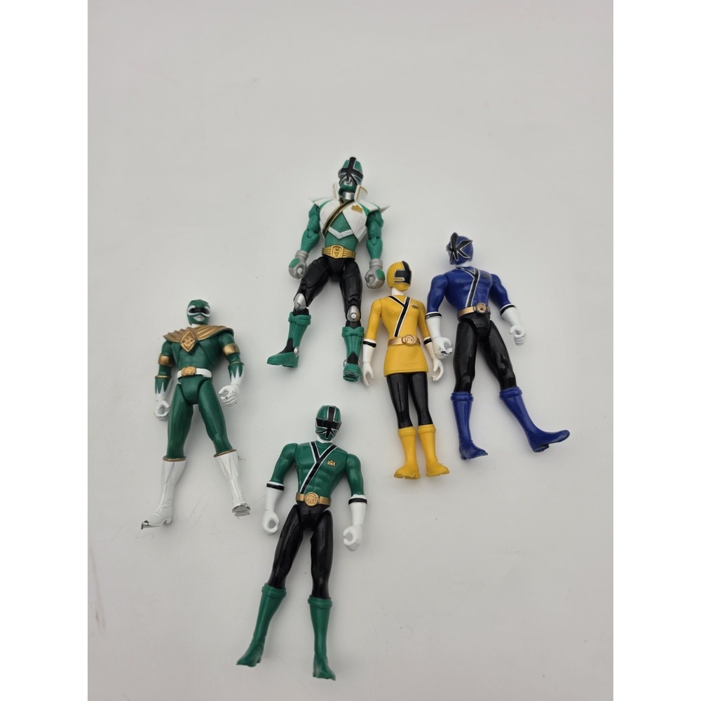 Power Rangers Samurai Action Figures Lot of 5  Blue Green X3 Yellow